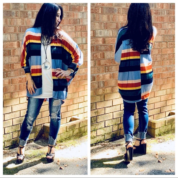 ✨LAST ONE✨Kimono color block open cardigan - Picture 5 of 9